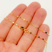 14K Solid Gold Flat Marina Chain